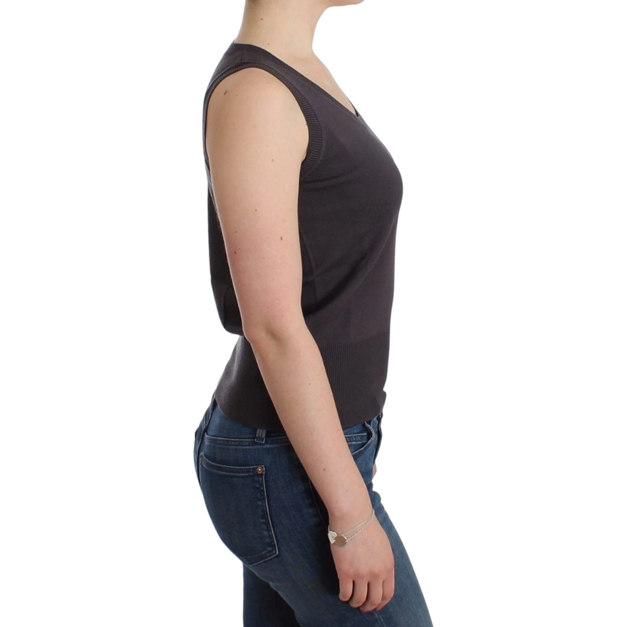 Brown knit tank top