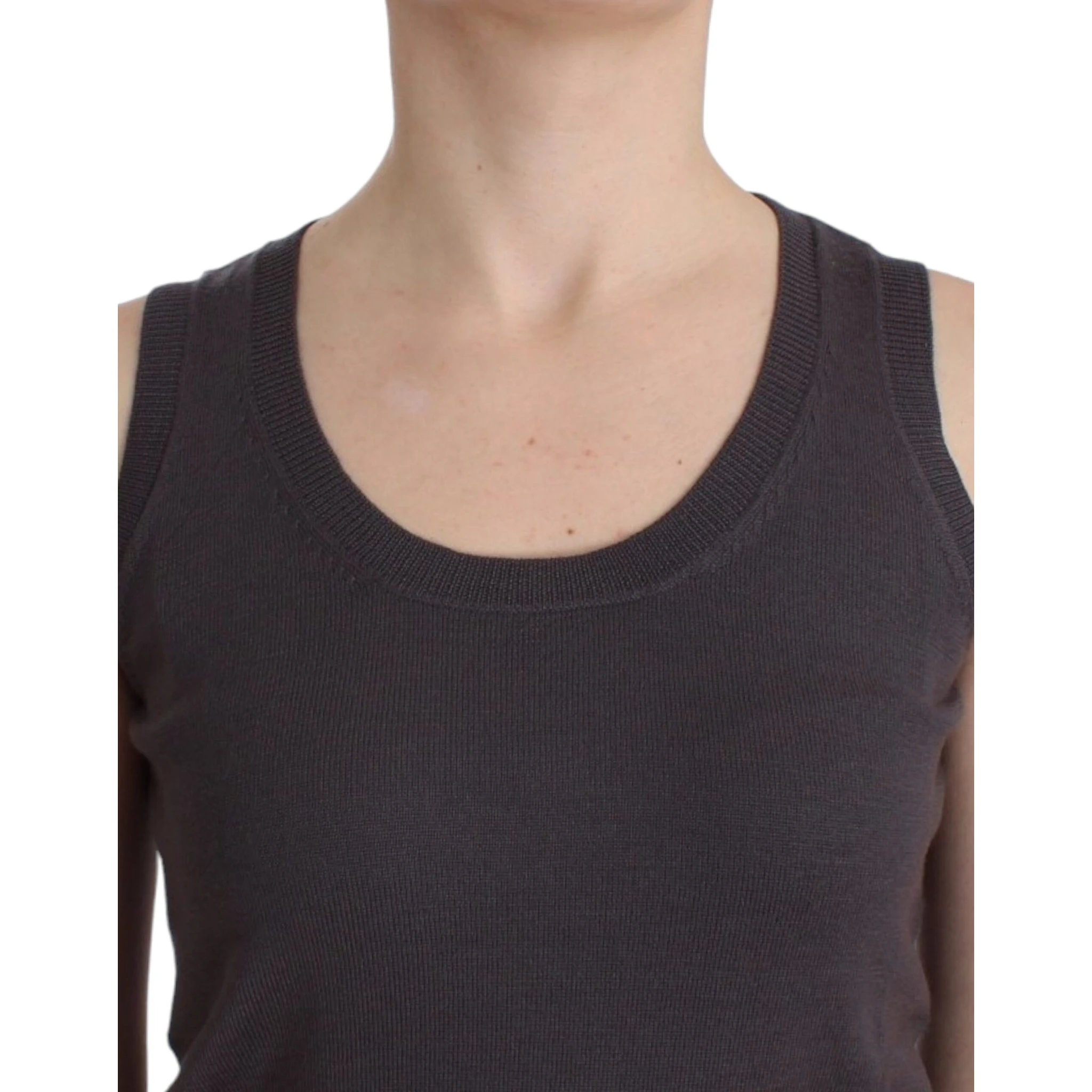 Brown knit tank top