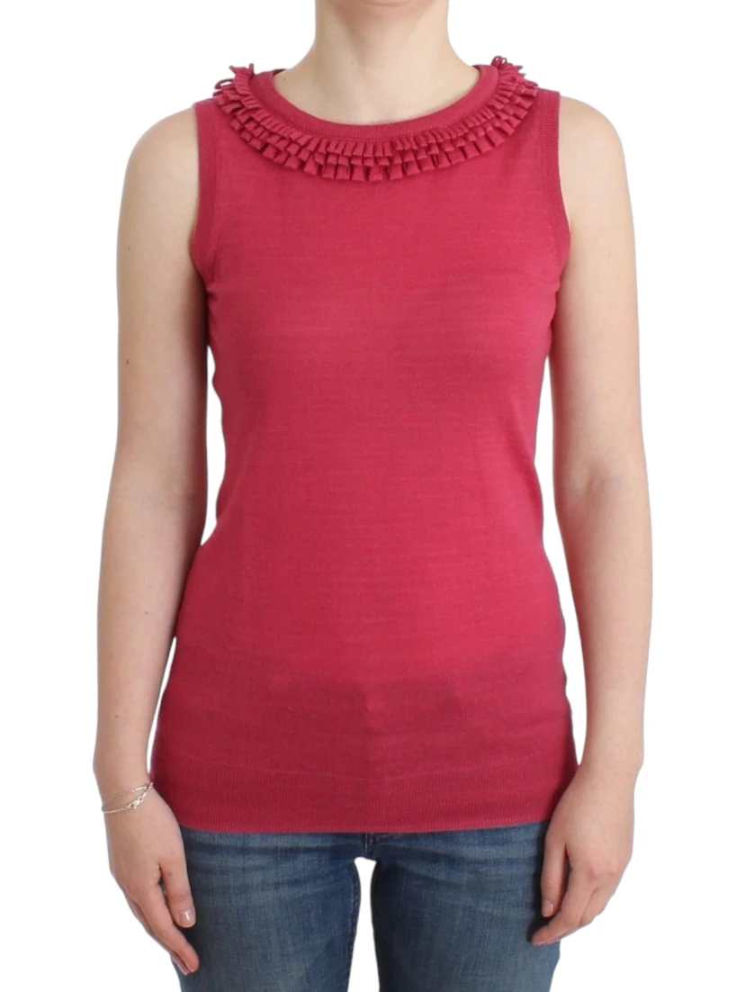 Pink wool knit top