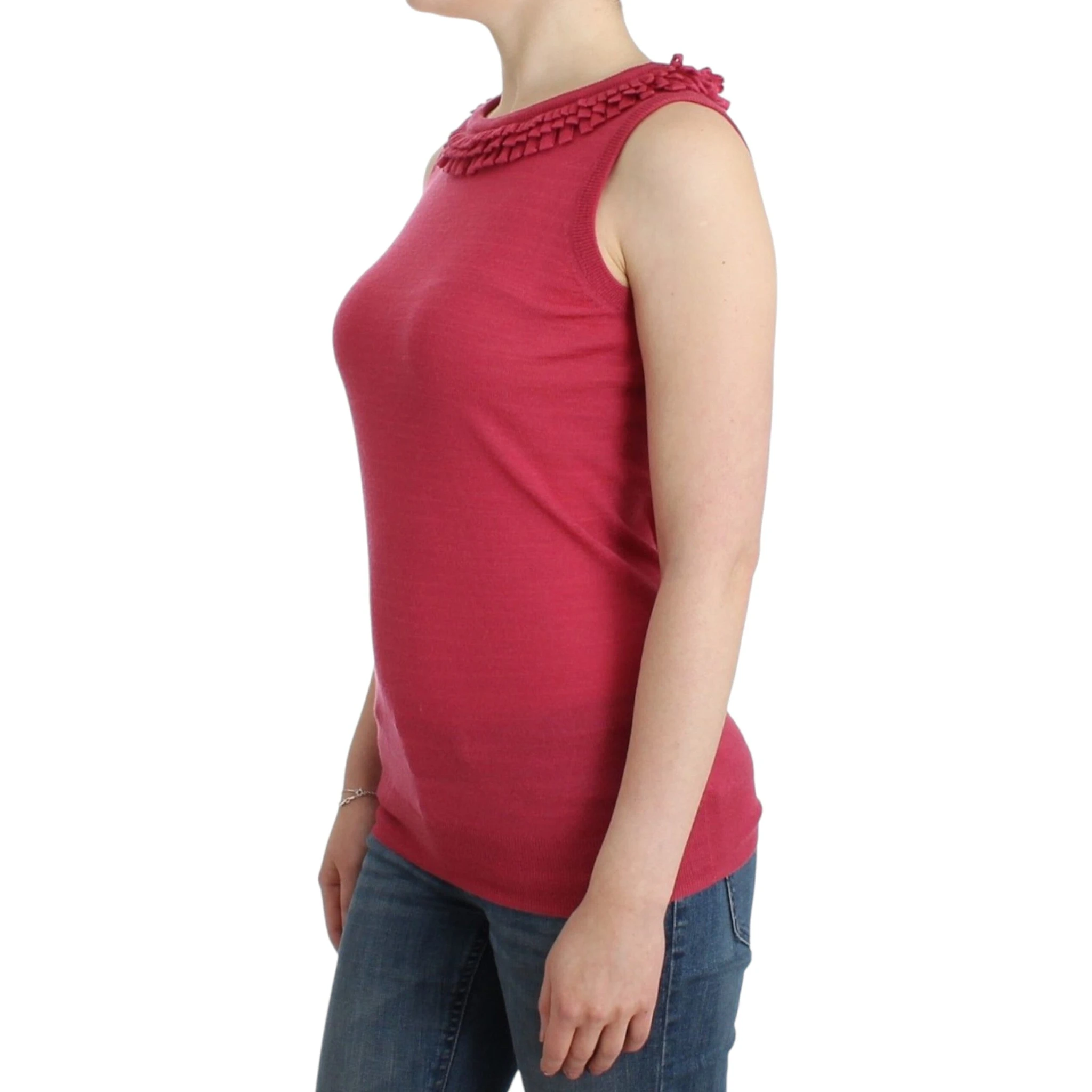 Pink wool knit top