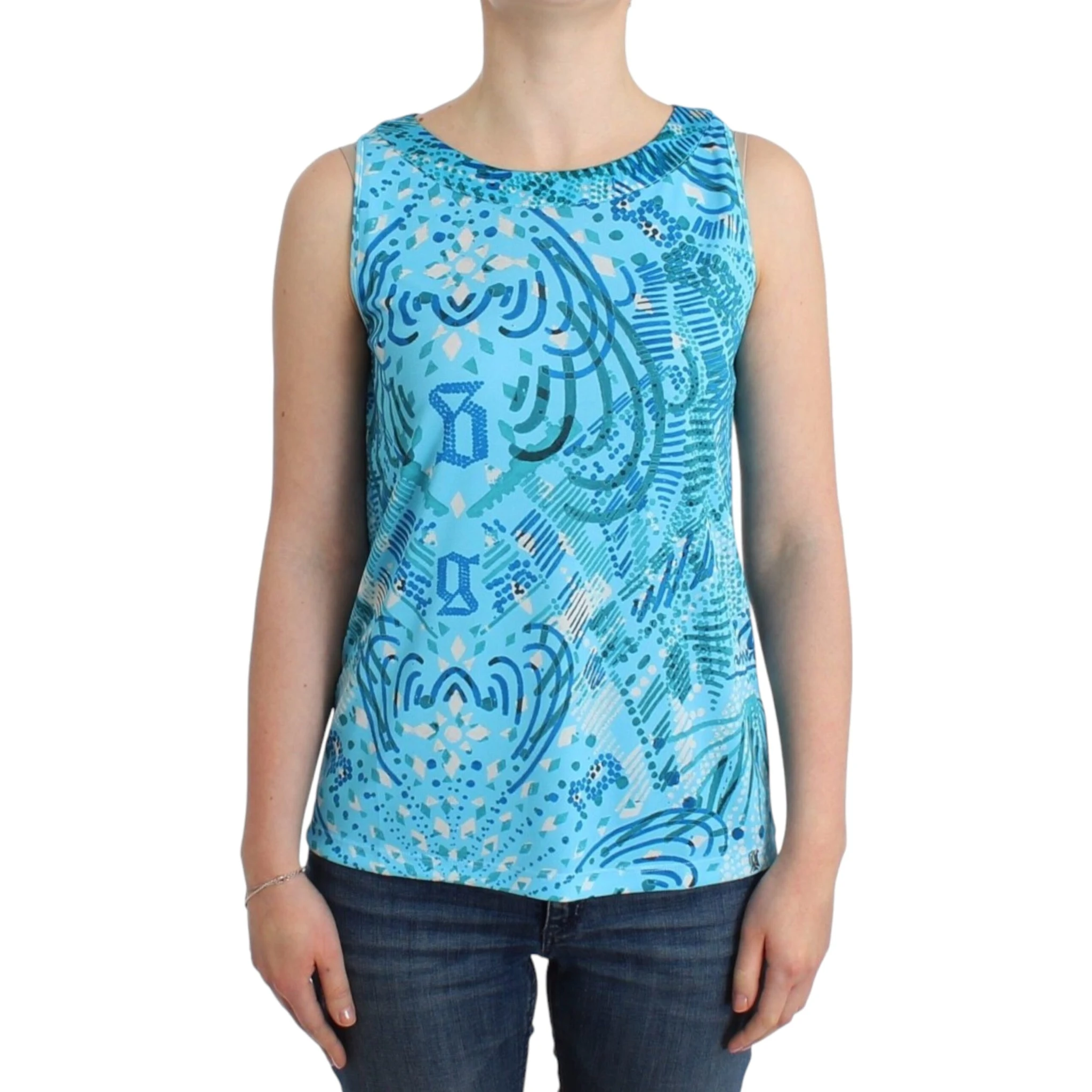 Printed Tank Top In Blue