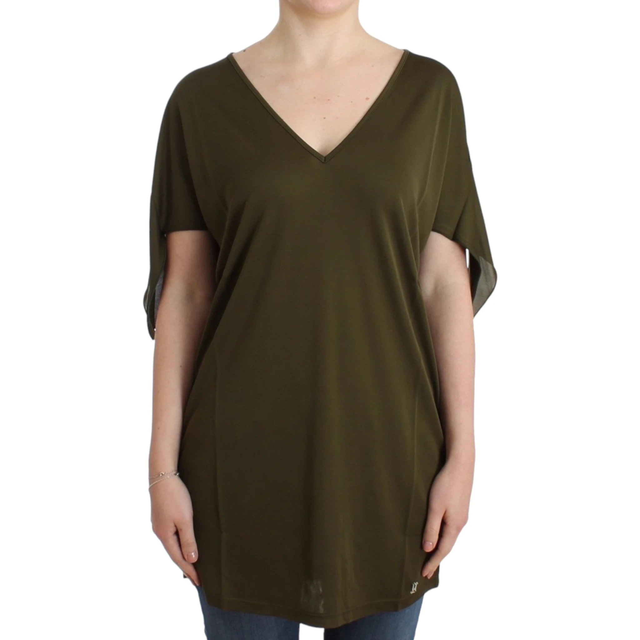 Green shortsleeved blouse top