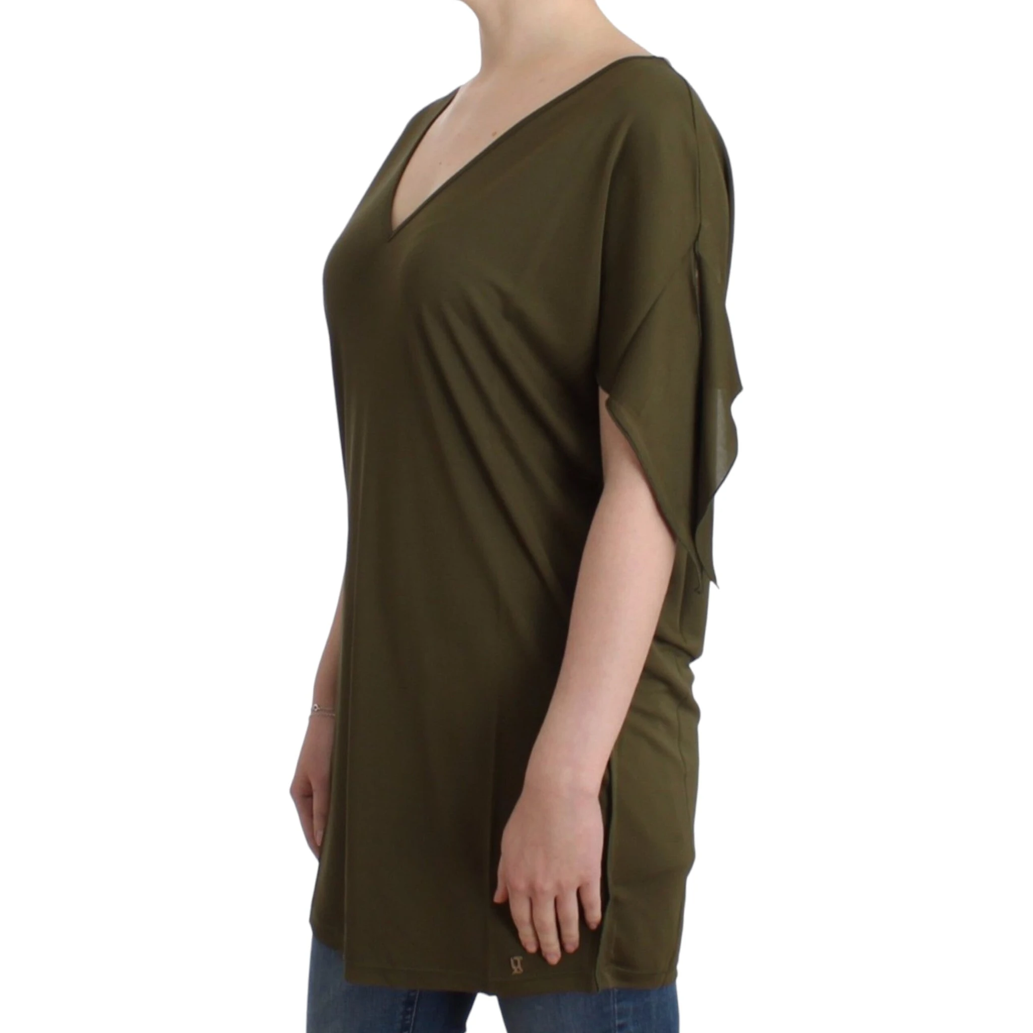 Green shortsleeved blouse top