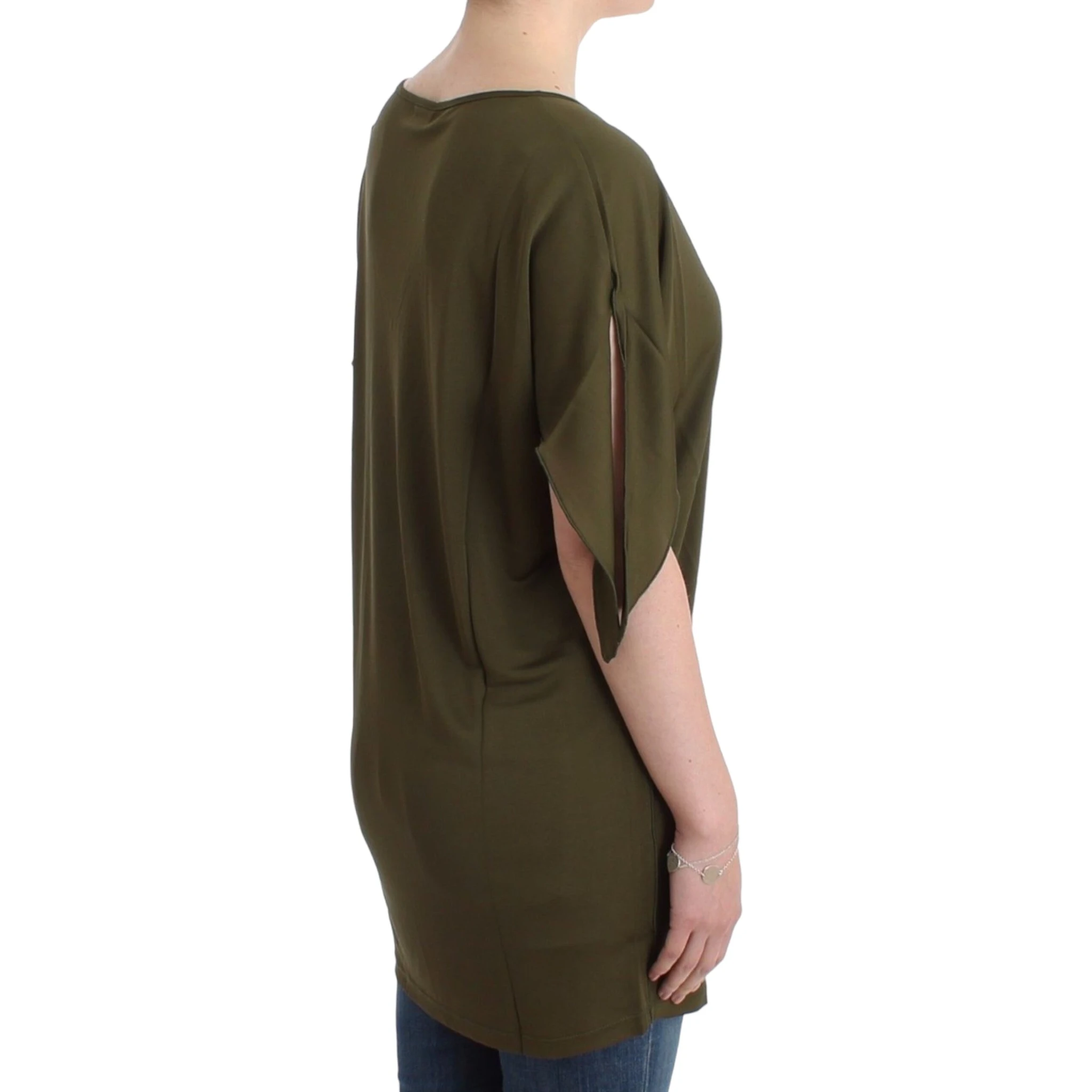 Green shortsleeved blouse top
