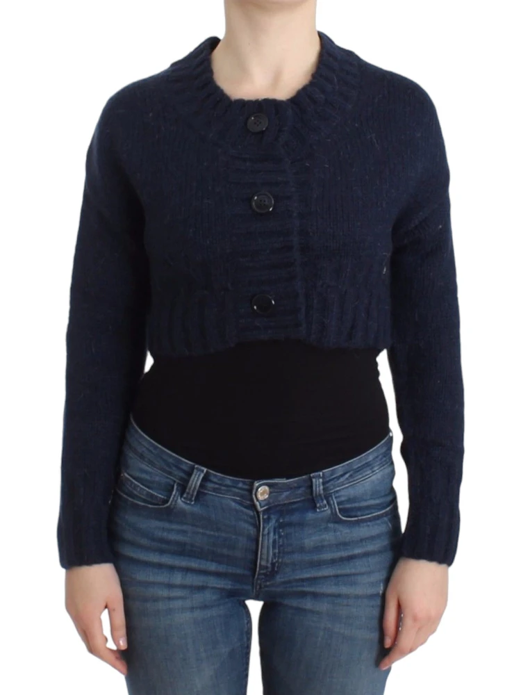 Cropped Cardigan In Blue