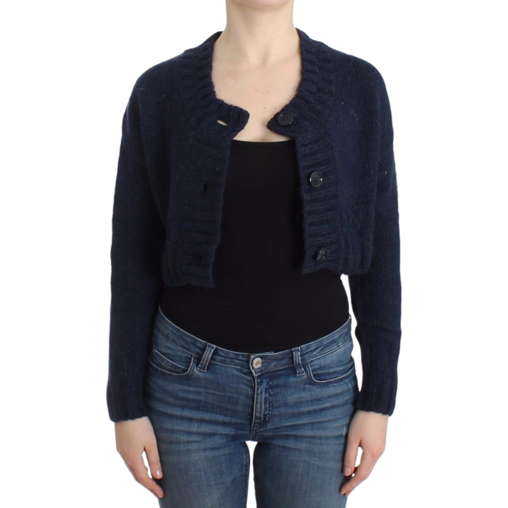 Cropped Cardigan In Blue