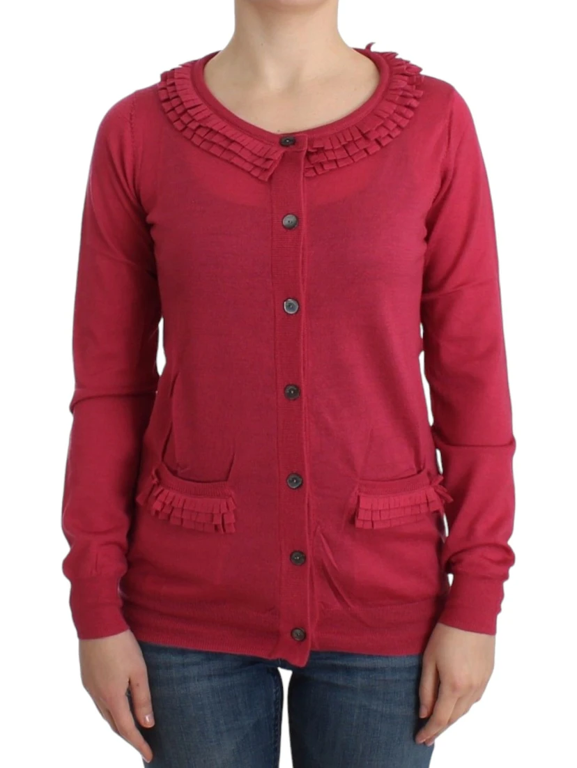 Pink wool cardigan