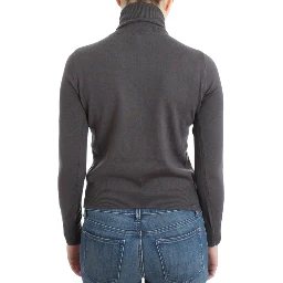 Brown turtleneck cotton sweater