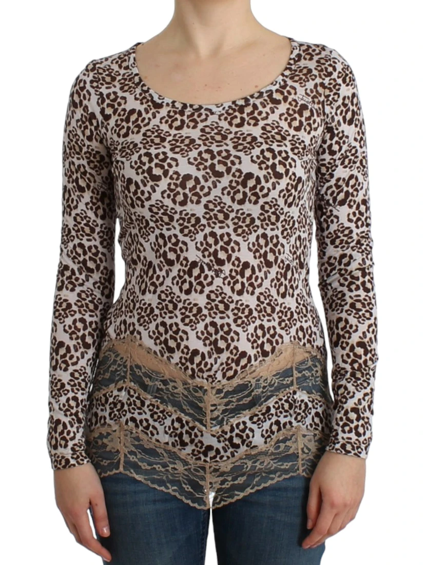 Brown longsleeved lace top