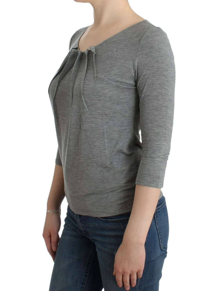 Gray 3/4 sleeves jumper top alternative