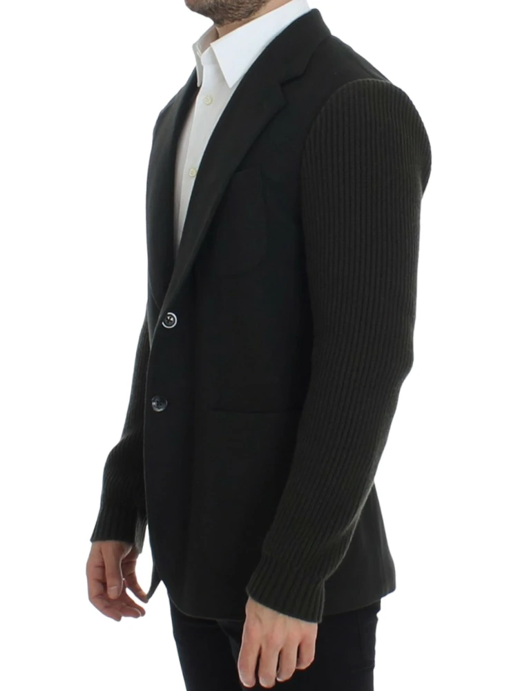 Green cashmere two button blazer alternative