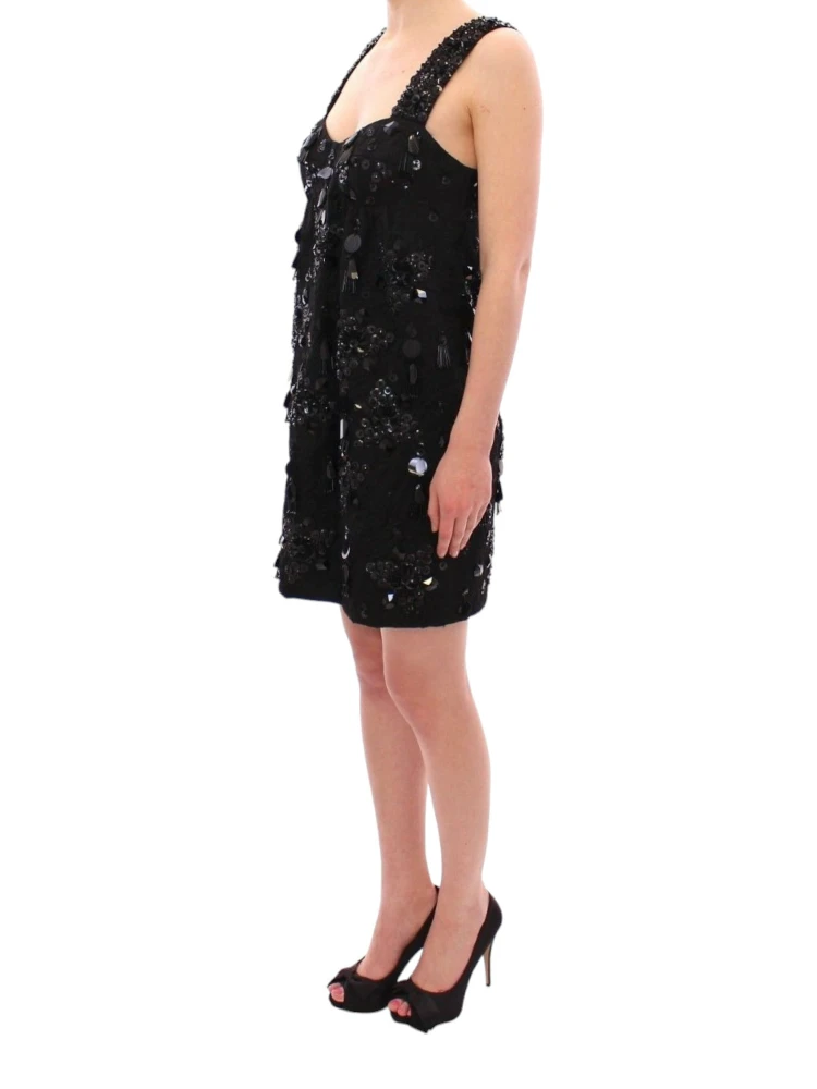 Black floral crystal embedded dress alternative