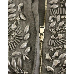 Black floral crystal embedded dress