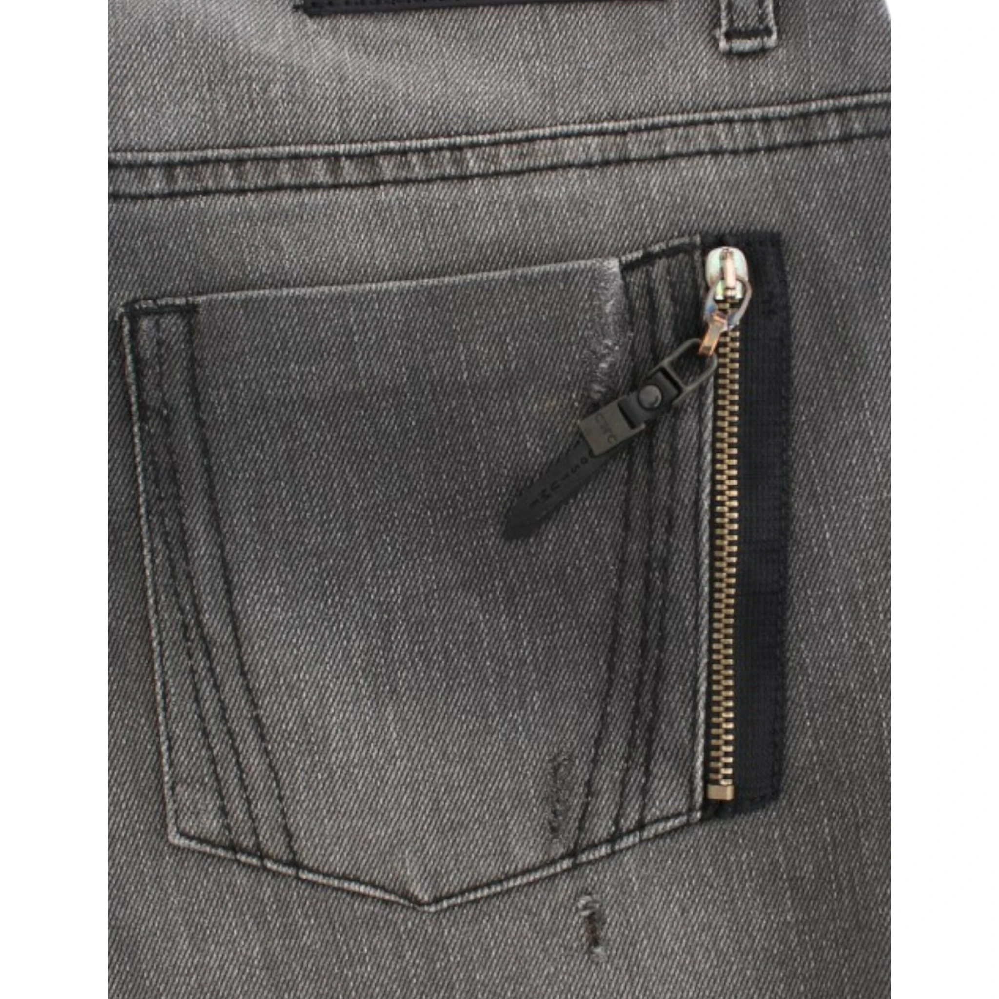Gray straight leg jeans