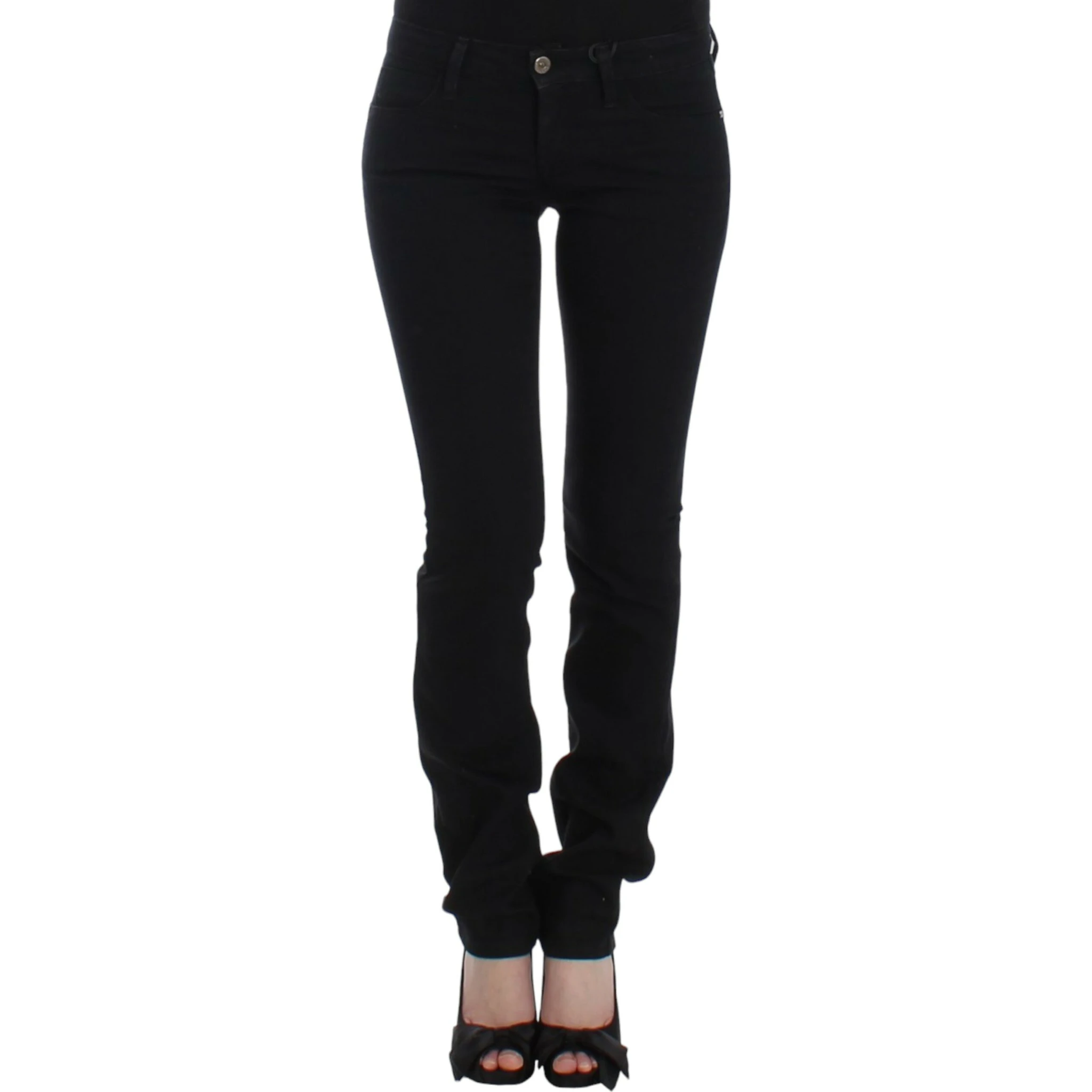 Black straight leg jeans