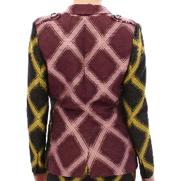 Purple checkered blazer jacket