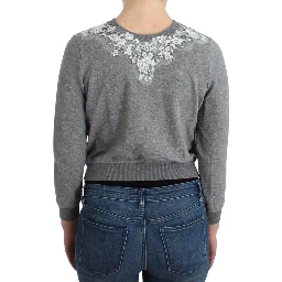 Lingerie Gray Lace Sweater Cardigan Top