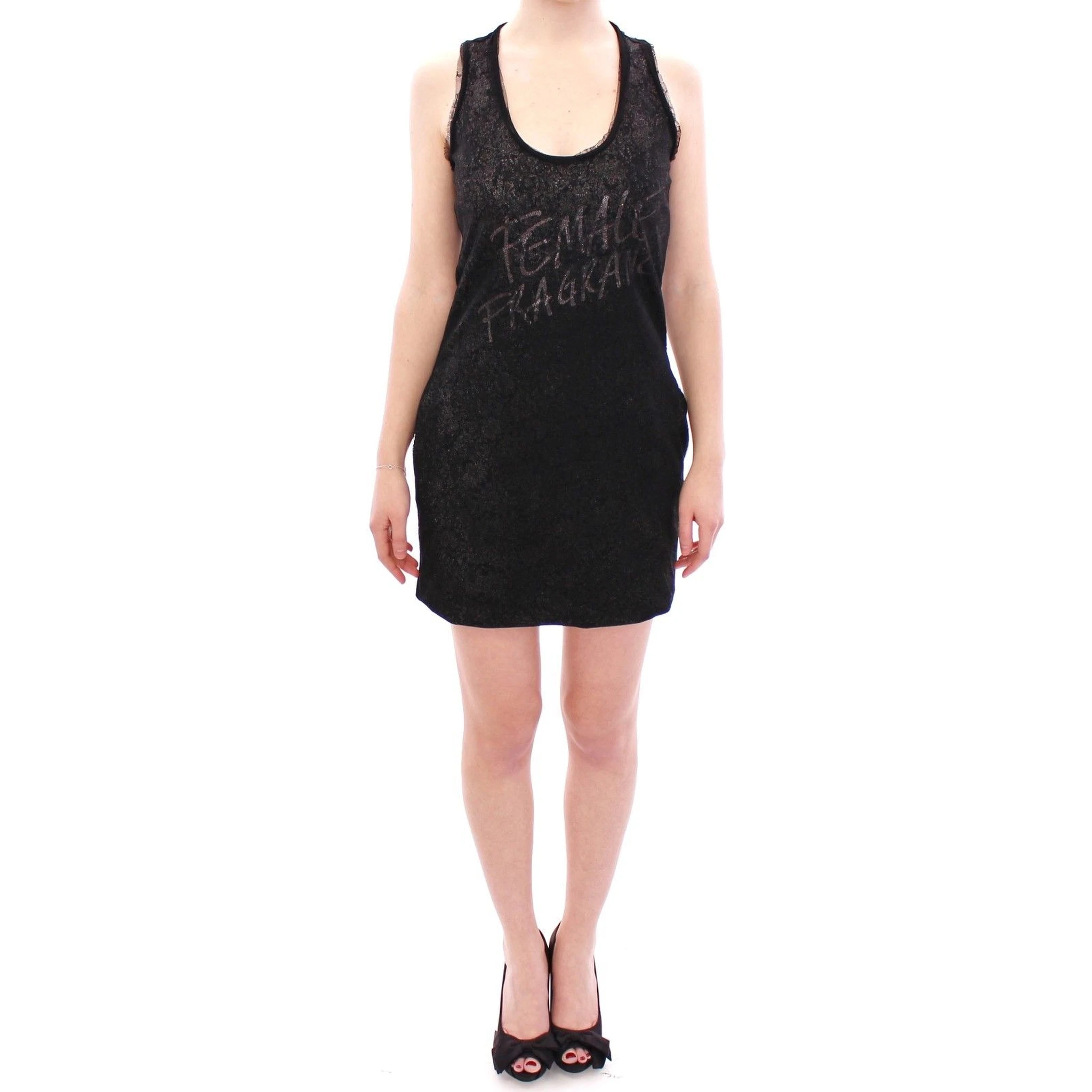 Black Lace Lined Stretch Mini Dress