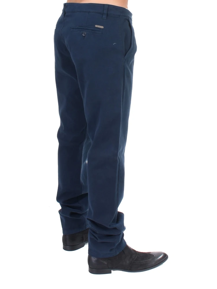 Blue Stretch Straight Fit Pants Chinos alternative