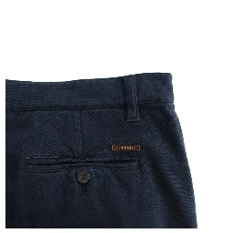 Blue Stretch Straight Fit Pants Chinos