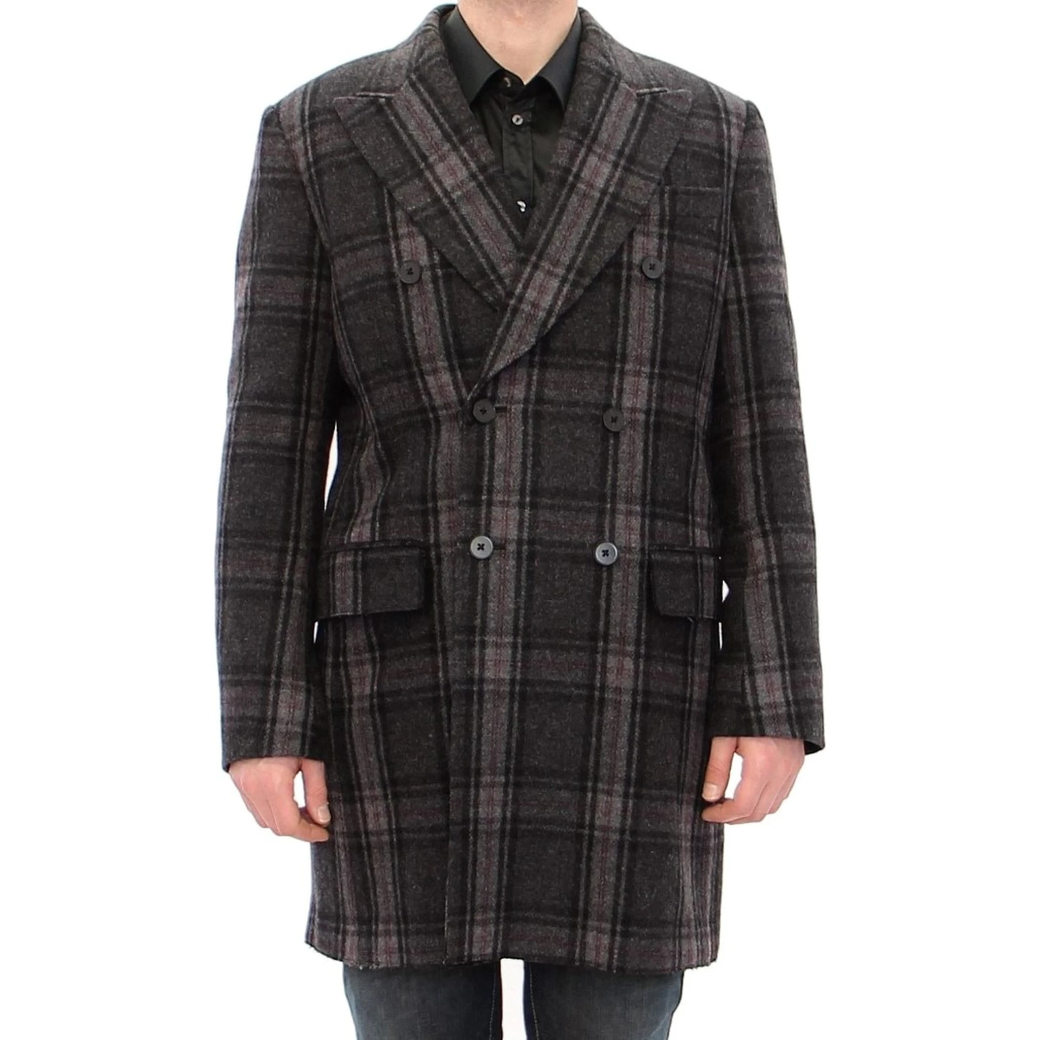 Gray Double Breasted Coat Jacket