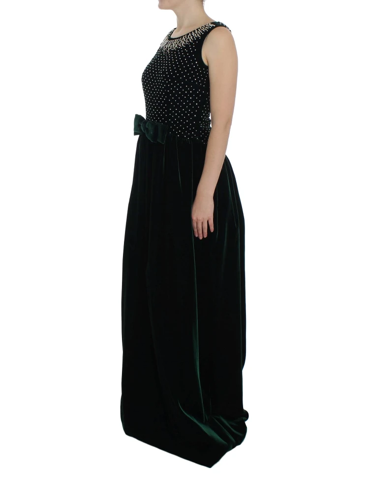Green Velvet Crystal Long Maxi Dress alternative