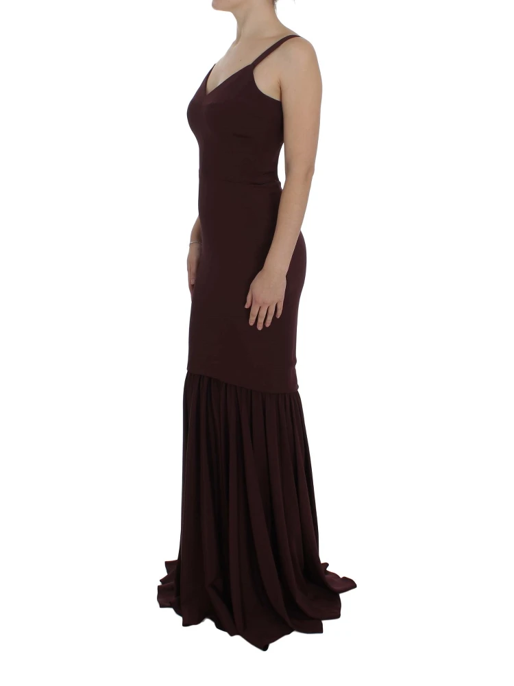 Bordeaux Stretch Full Length Sheath Dress alternative