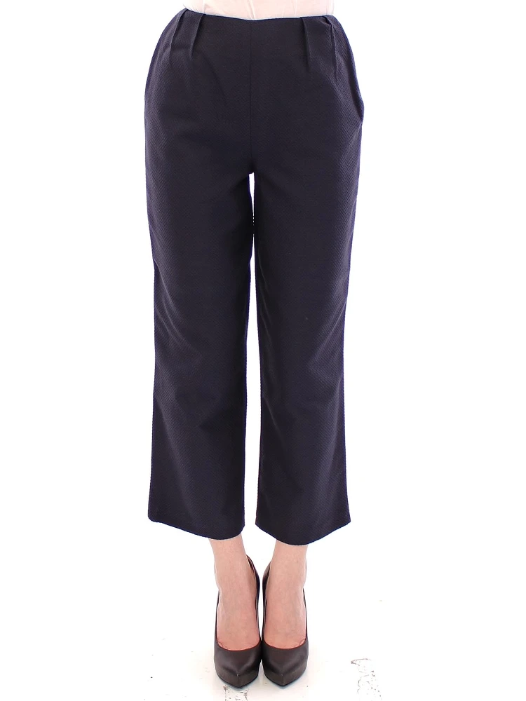 Blue Cropped Cotton Pants