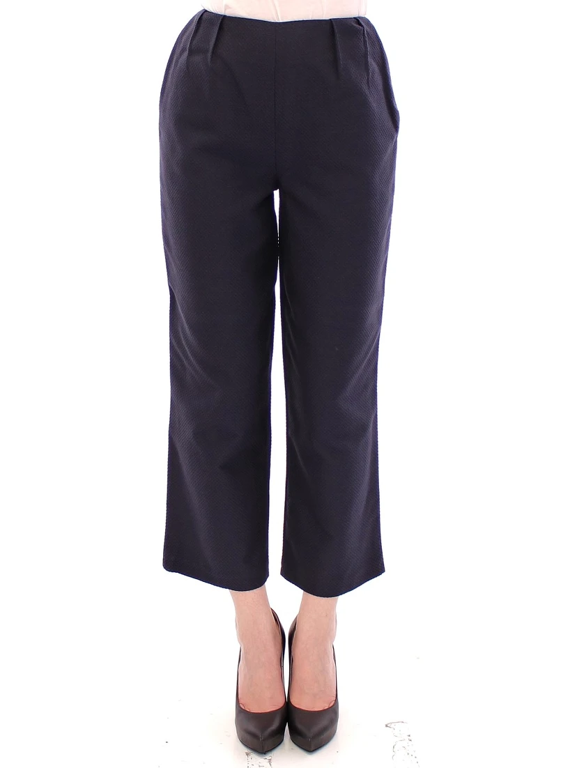 Blue Cropped Cotton Pants