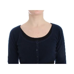 Blue Cashmere Cardigan Sweater