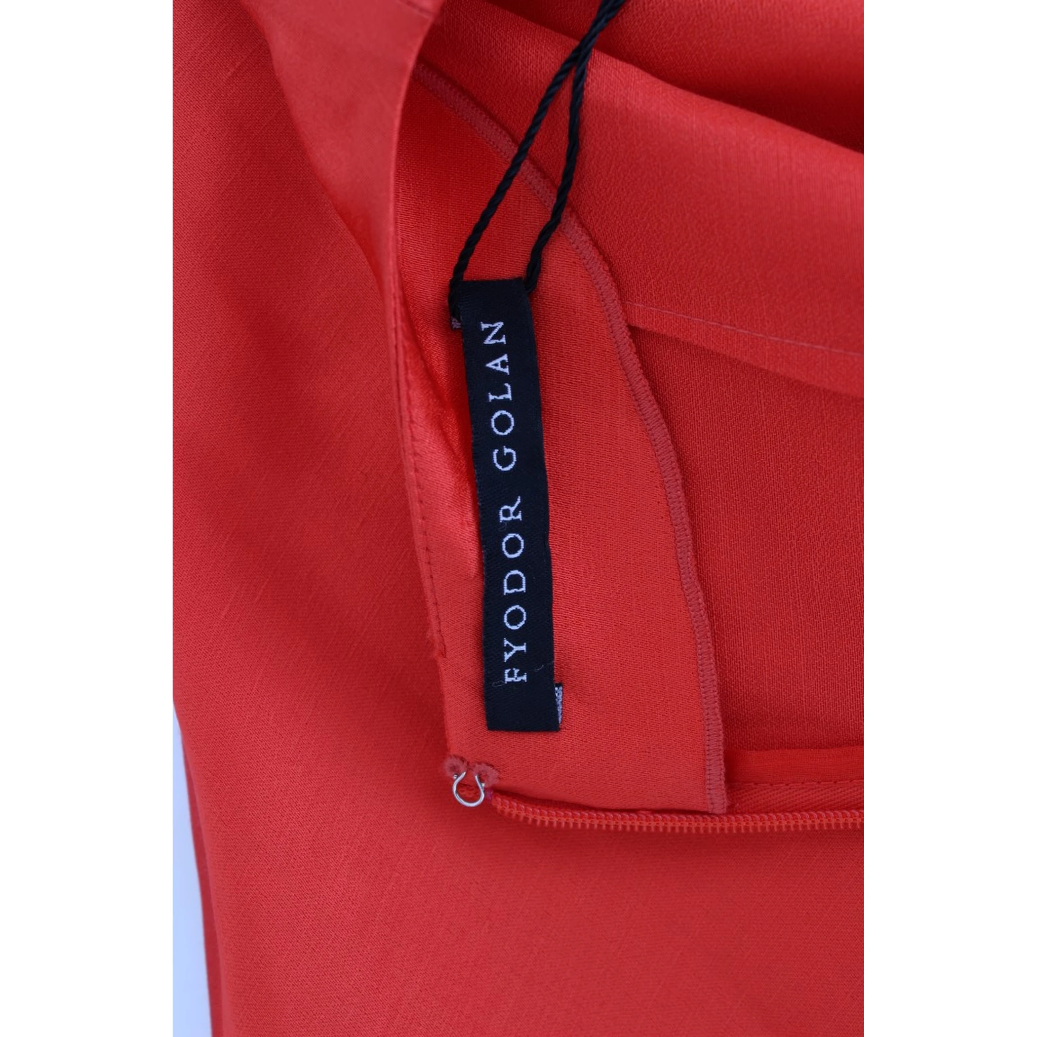 Red Mini Linen 3/4 Sleeve Sheath Dress