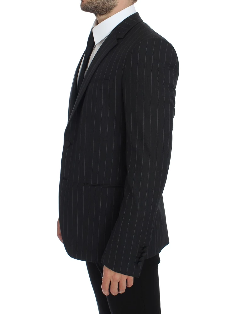 Gray Striped Slim Fit Wool Blazer alternative