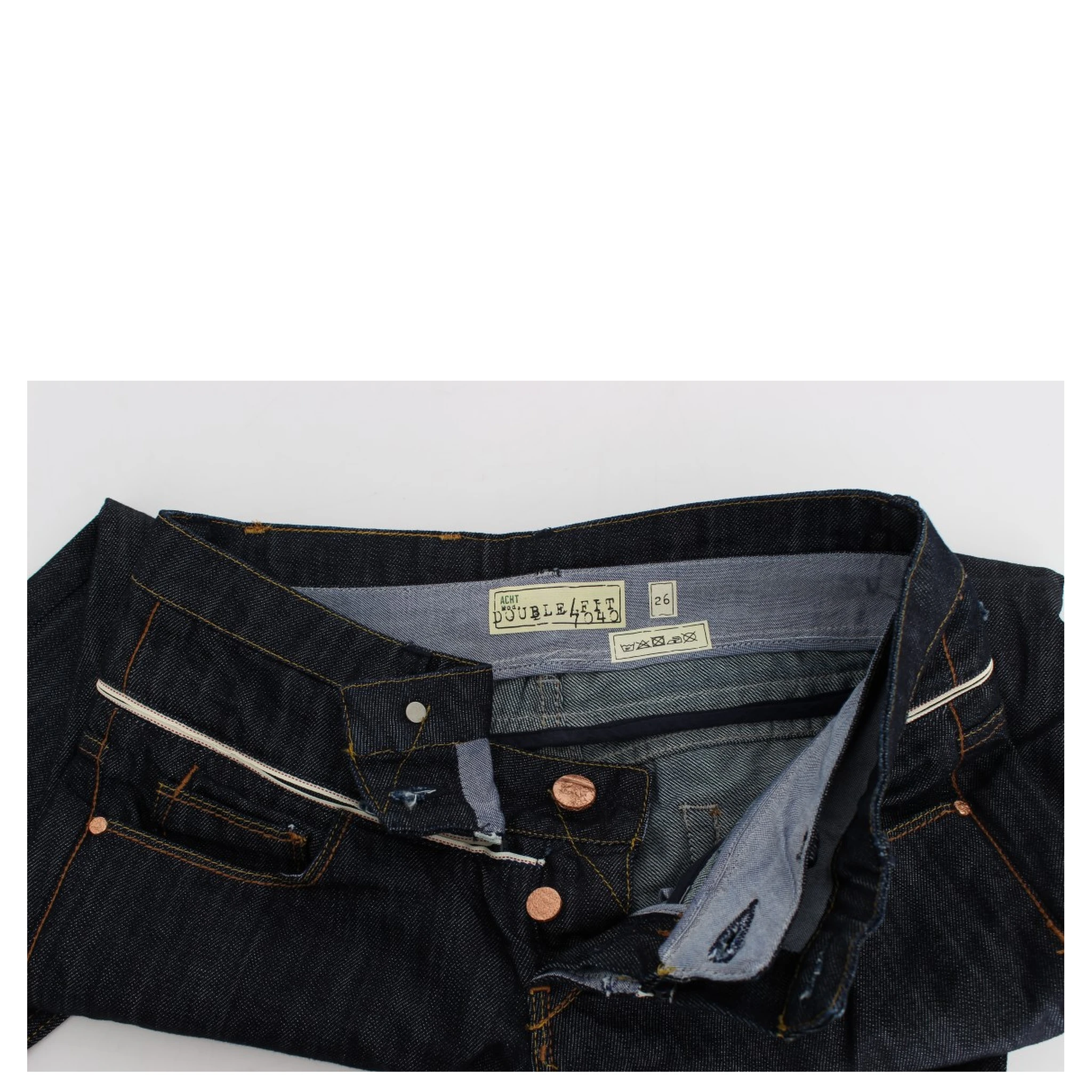 Blue Denim Cotton Bottoms Straight Fit Jeans