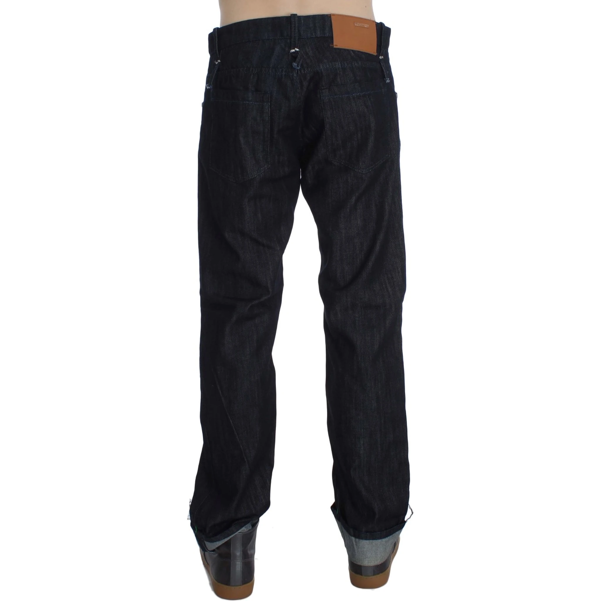 Blue Cotton Regular Straight Fit Jeans