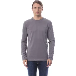 Gray Cotton Men's Long-Sleeve T-Shirt