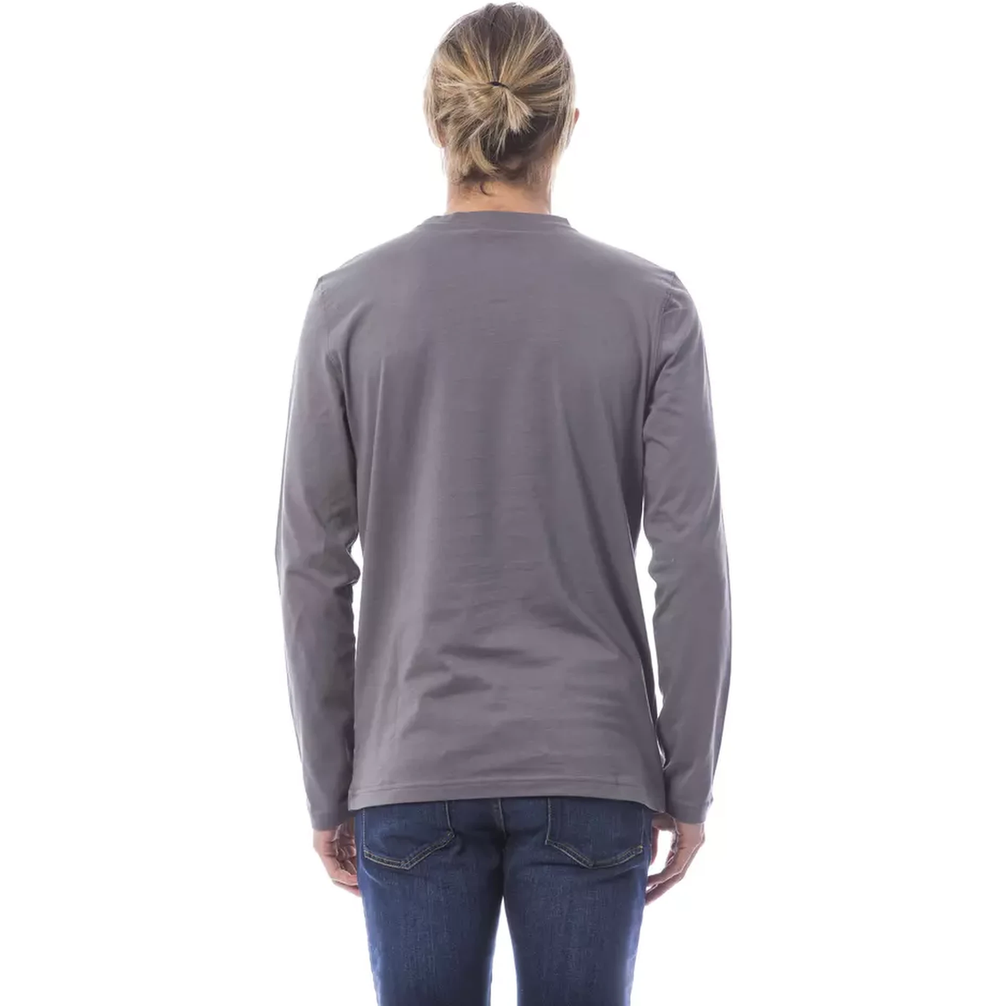 Gray Cotton Men's Long-Sleeve T-Shirt