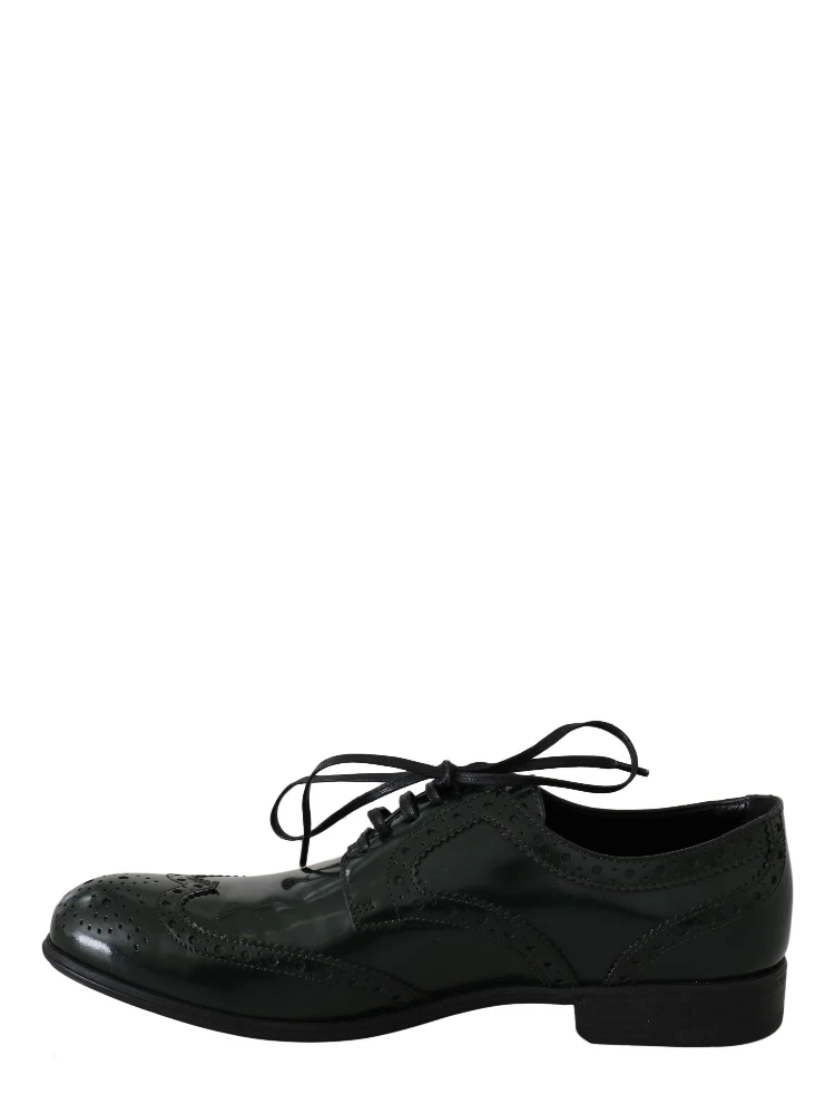 Green Leather Broque Oxford Wingtip Shoes alternative