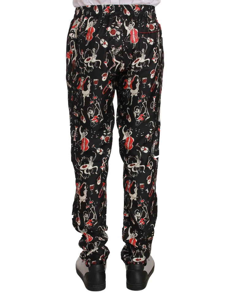 Red Musical Instrument Print Sleepwear Pants alternative