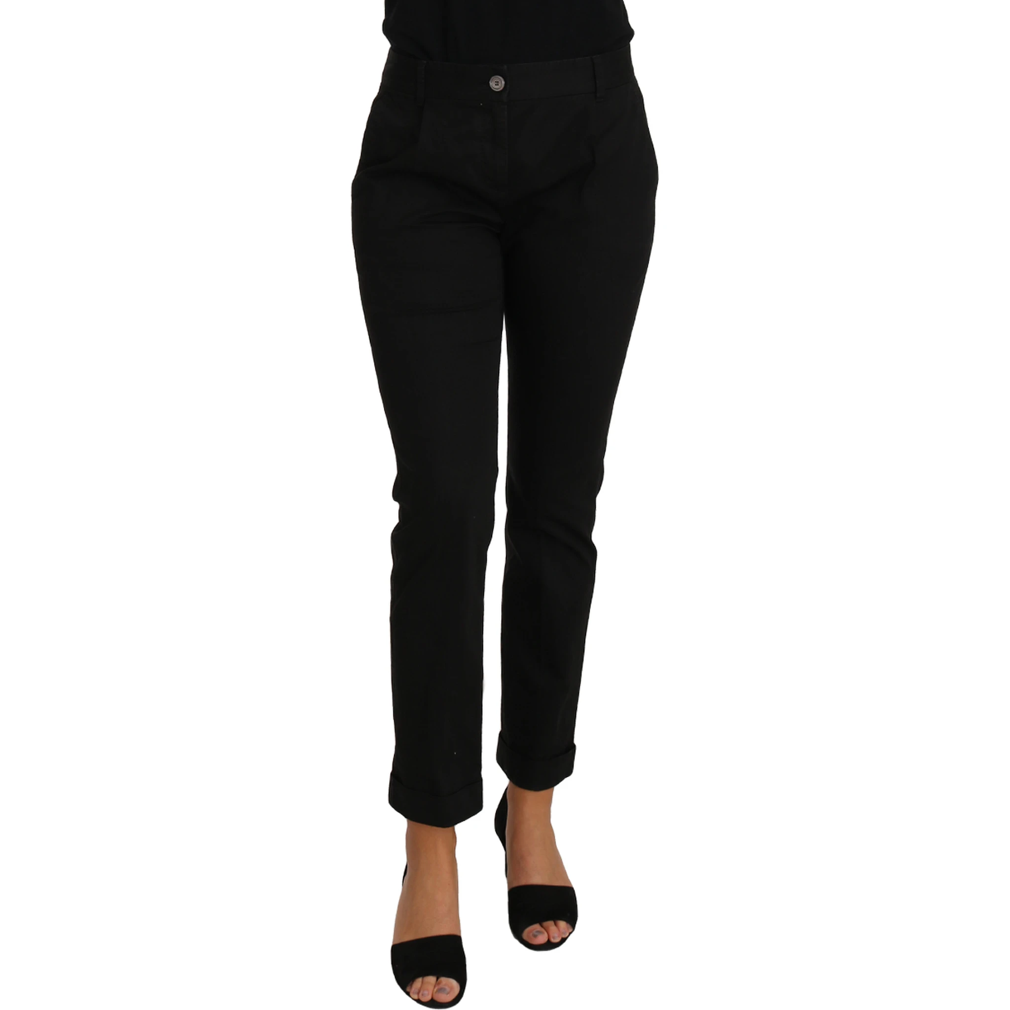 Black Dress Cropped Straight Straight Pants
