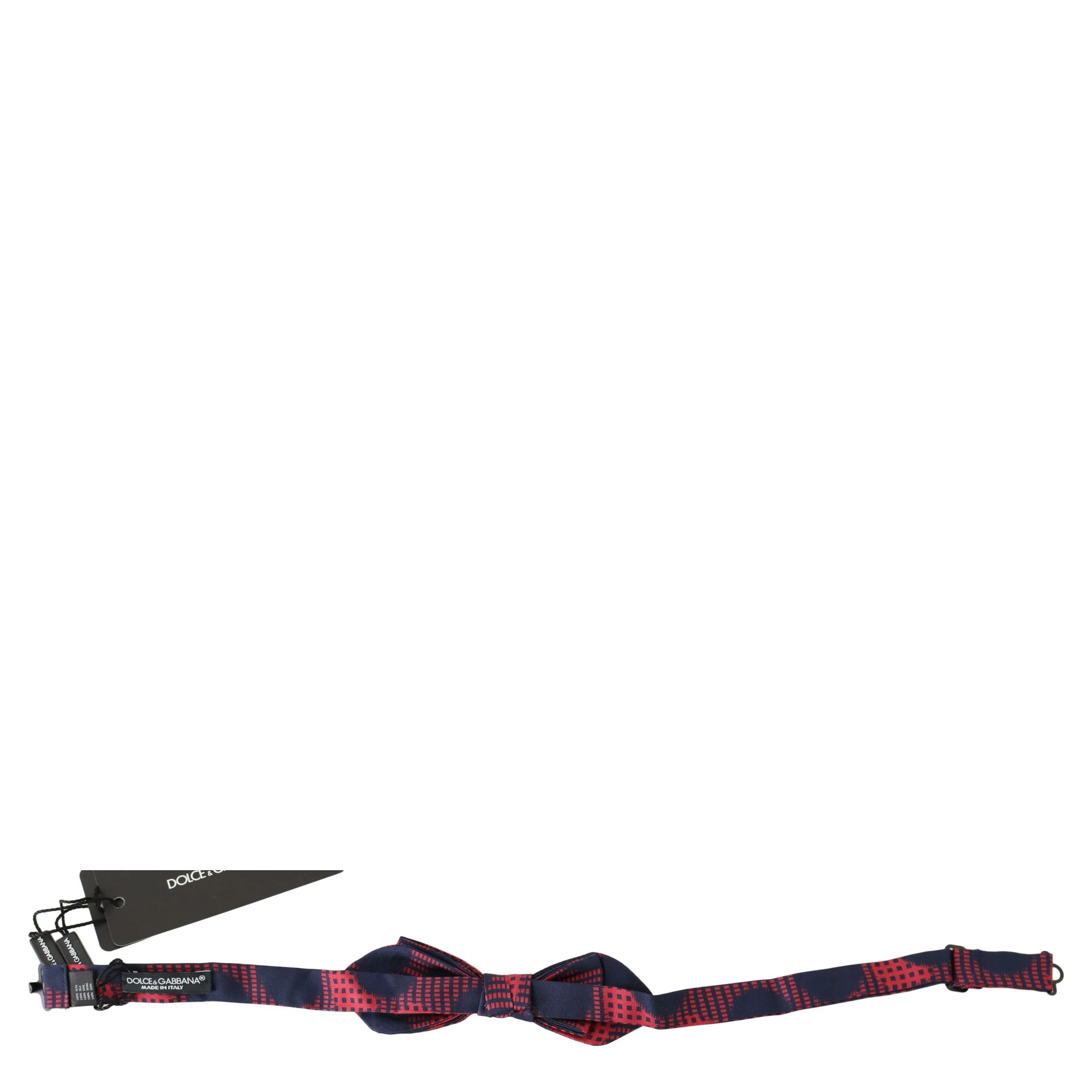 Red Checkered 100% Silk Adjustable Men Neck Bow Tie