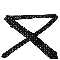 Elegant Black Floral Silk Necktie