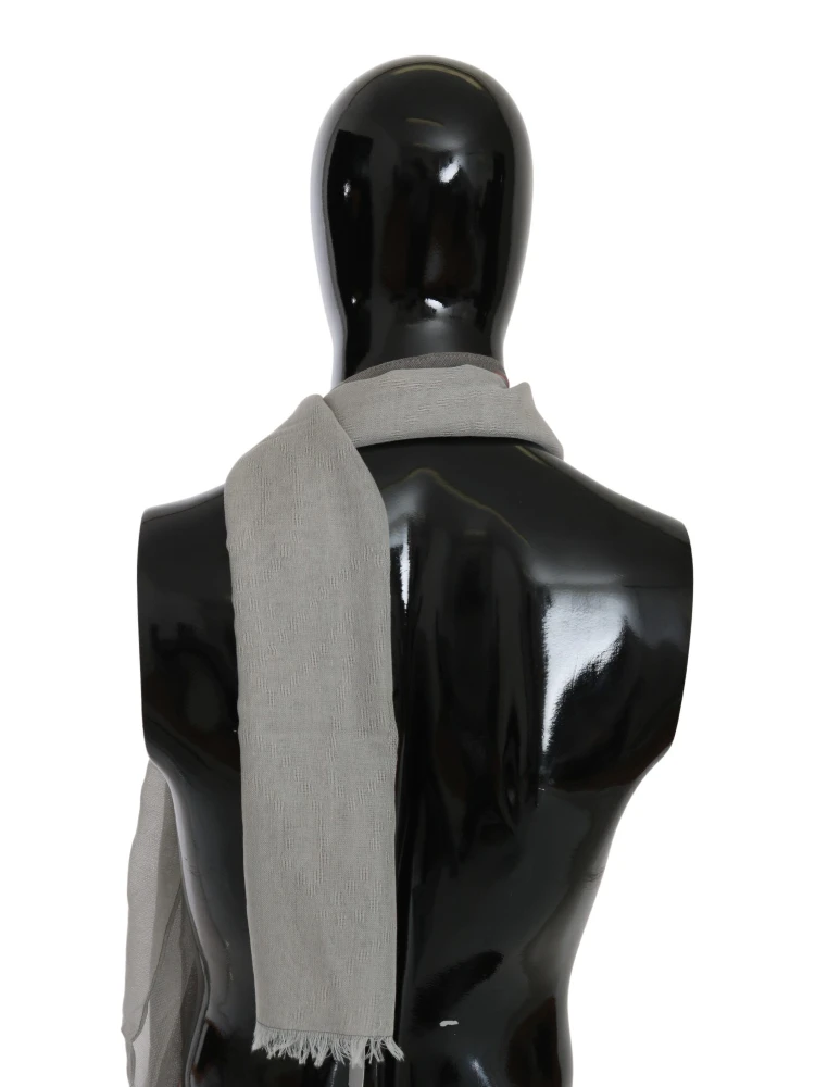 Gray Fringe Neck Wrap Cotton Scarf alternative
