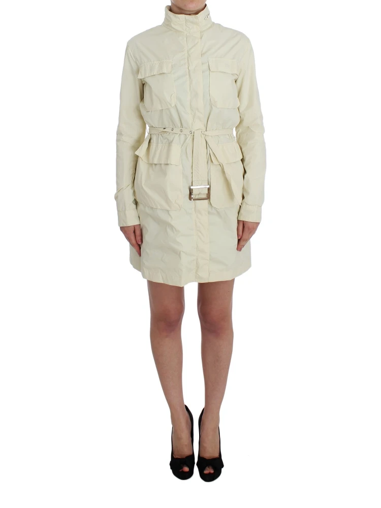 Beige Weather Proof Trench Jacket Coat