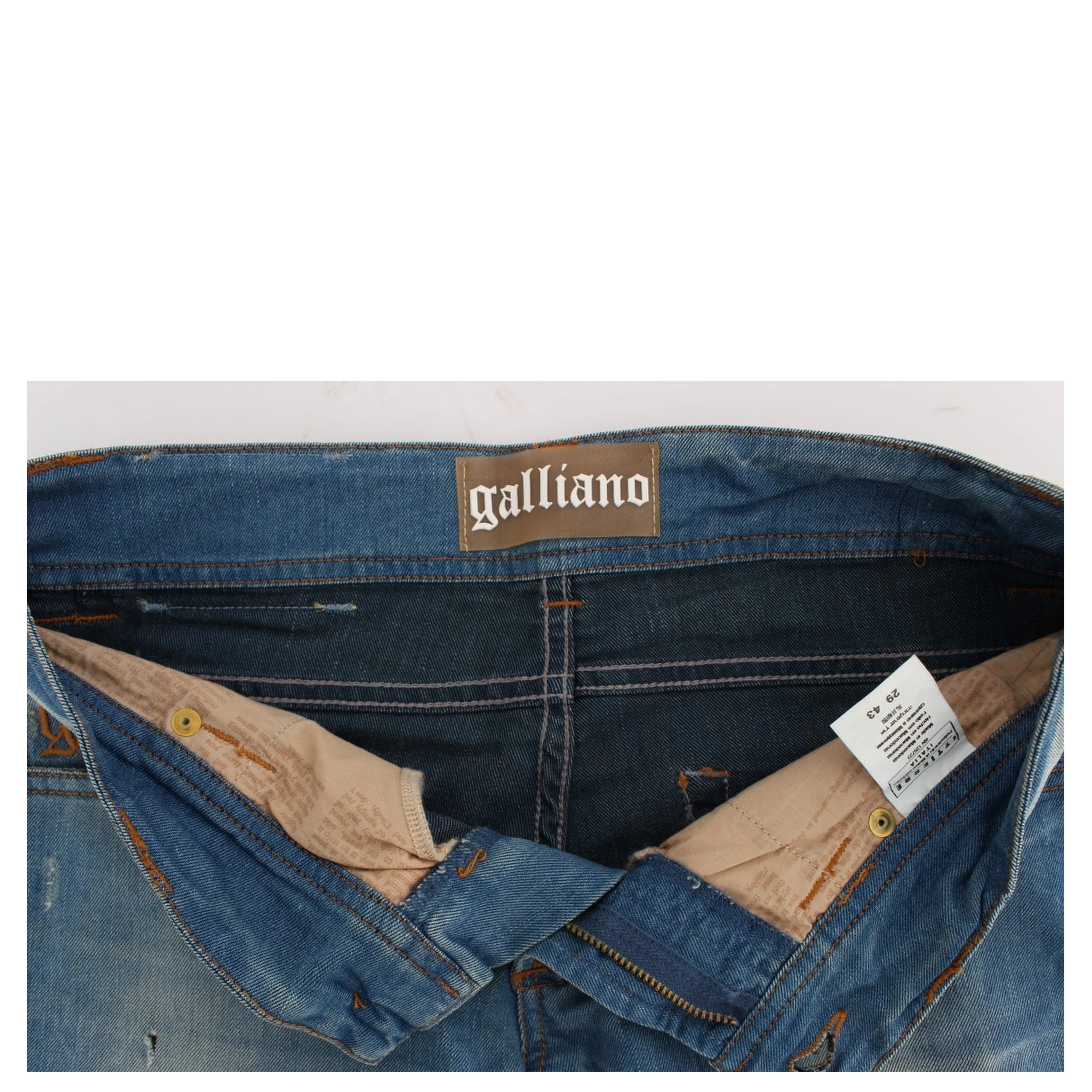 Blue Wash Cotton Blend Slim Fit Jeans