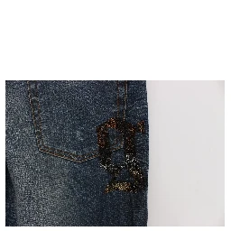 Blue Wash Cotton Blend Slim Fit Jeans