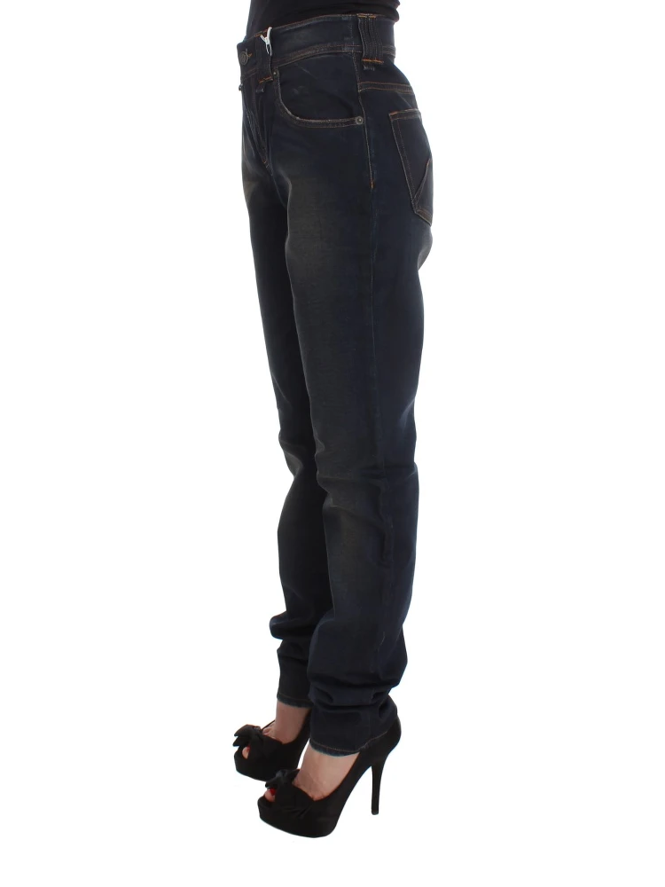 Blue Wash Cotton Blend Boyfriend Fit Jeans alternative