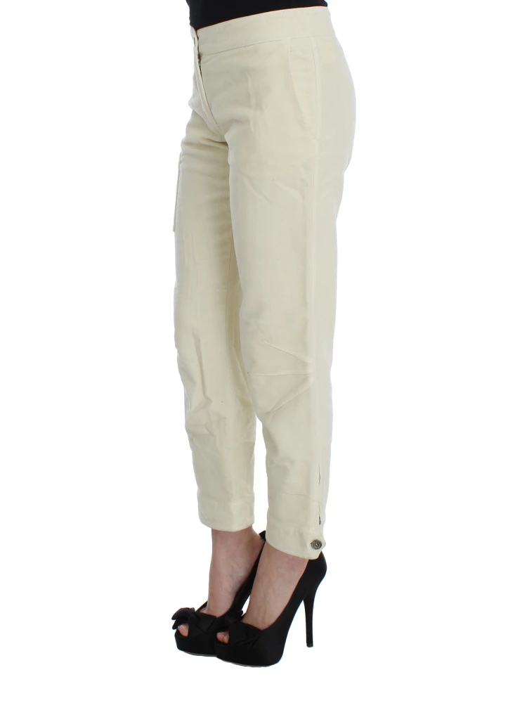 Beige Cotton Capri Cropped Cargo Pants alternative