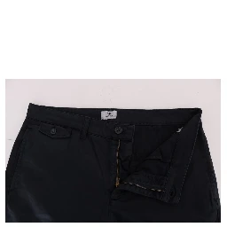 Blue Cotton Stretch Chinos Pants
