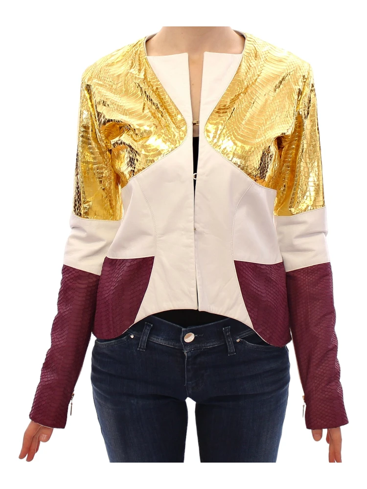 White Gold Purple Leather Jacket alternative