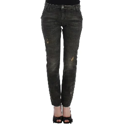 Gray distressed jeans
